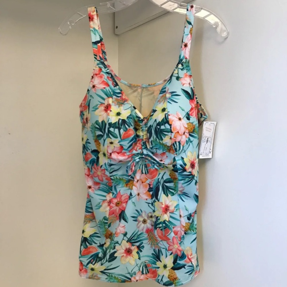 Elomi Moulded aloha print tankini US size 14 NWT